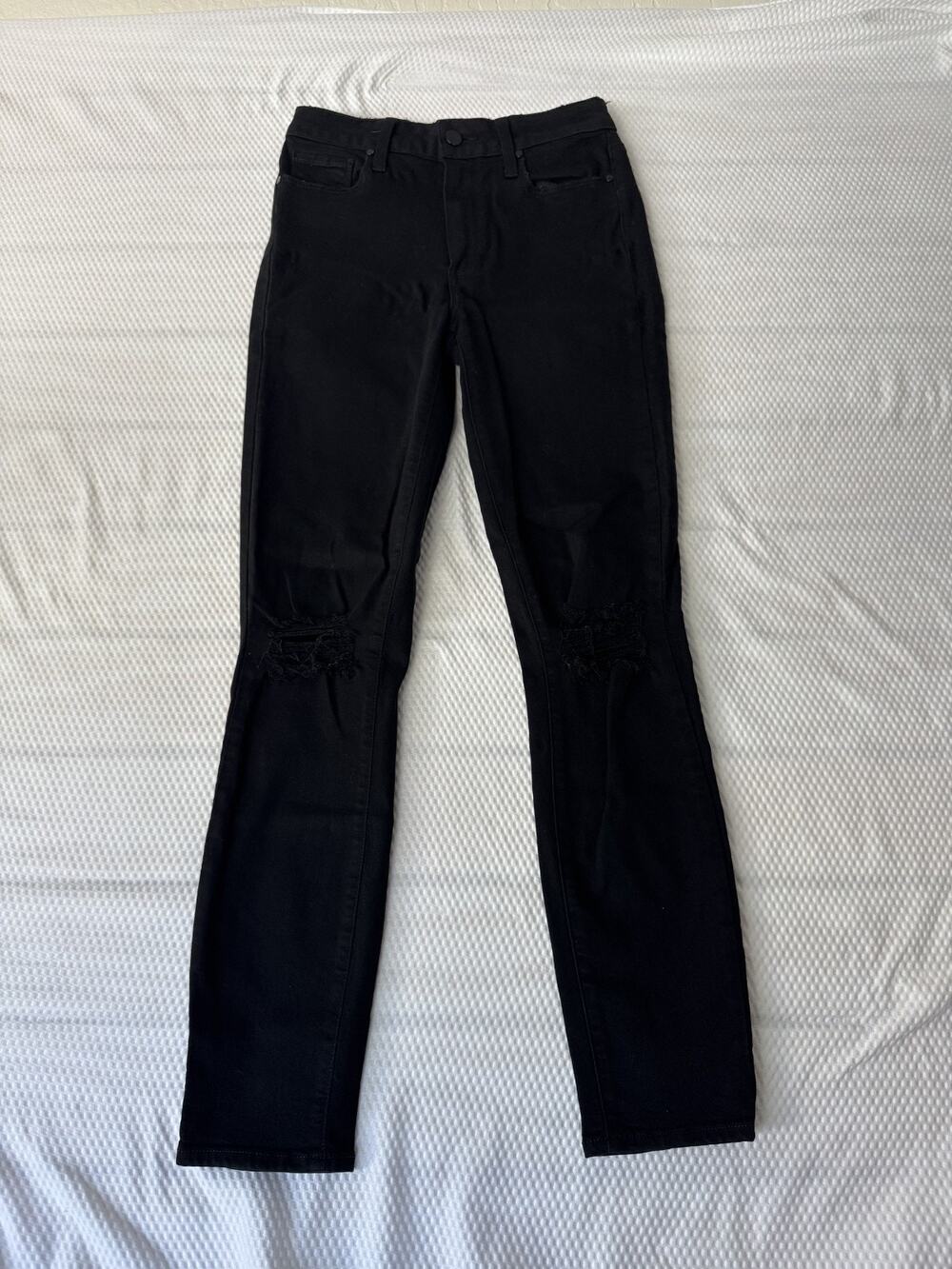 Paige Hoxton Mika Womens Skinny Ankle Jeans Black 27 Denim Cotton Stretch
